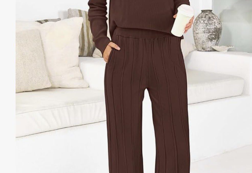 Women’s Fall 2 Piece Sweater Set Long Sleeve Longe Set – $27